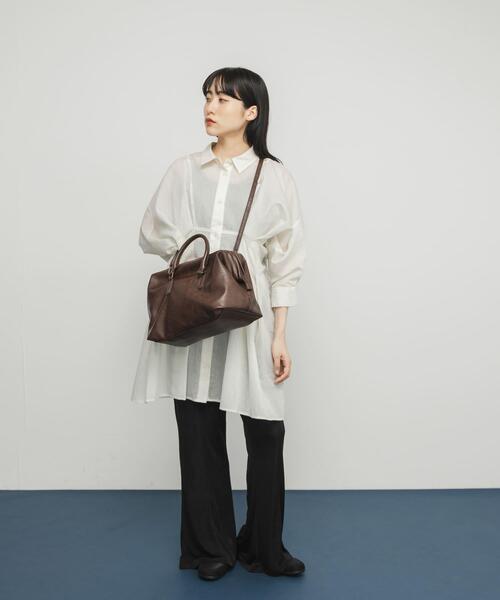 KBF（ケイビーエフ）の「ガマグチボストンBAG（ボストンバッグ・レディース・ダークブラウン/ブラック・ONE）」の8枚目の写真