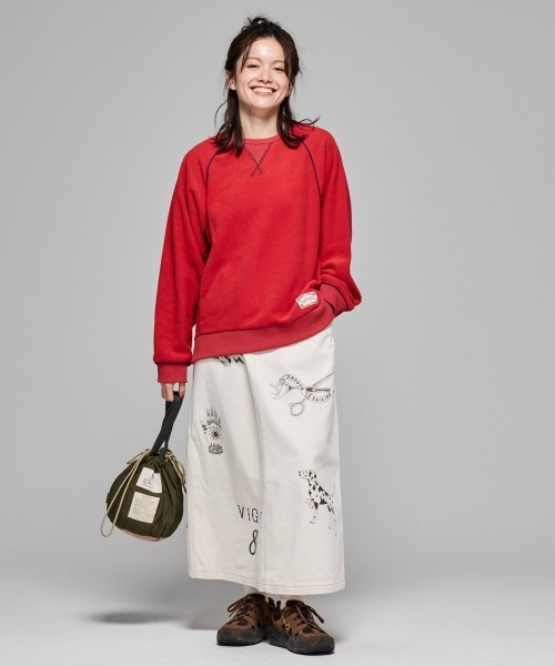 KRIFF MAYER Lady's Collection（クリフメイヤーレディースコレクション）の「【軽い･暖かい･柔らかい】ブークレドルマンクルー（スウェット・レディース・レッド/ブラウン/サンドベージュ/ブラック/カラフル・LARGE/MEDIUM）」の8枚目の写真