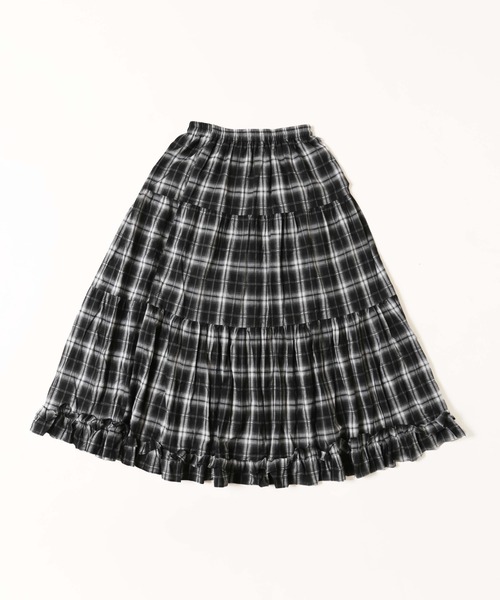 WC（ダブル シー）の「オンブレチェックティアードロングスカート（スカート・レディース・ブラック/ホワイト・FREE）」の21枚目の写真