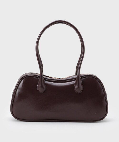 OPAQUE.CLIP(オペークドットクリップ)の「【軽量】オイル調合皮ワイドボストンバッグ(ボストンバッグ・レディース・ブラック/ブラウン系その他・00)」の7枚目の写真