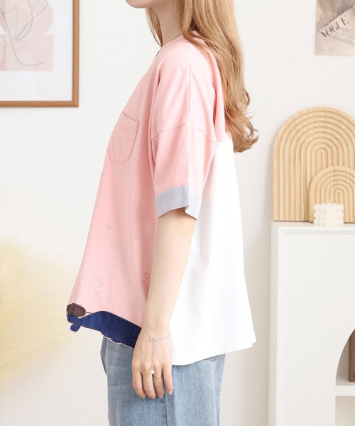 Emago(イマゴ)の「EMAGO 海パラダイス刺繍T(Tシャツ/カットソー・レディース・ピンク/ホワイト/チャコールグレー・FREE)」の14枚目の写真