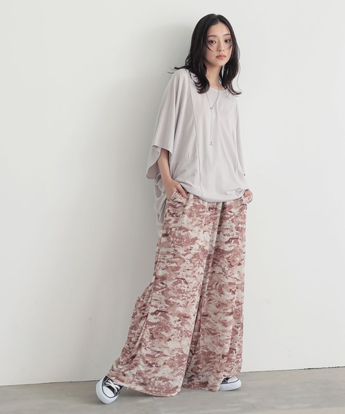 n'OrLABEL(ノアールレーベル)の「ニュアンス柄メッシュレイヤードパンツ(その他パンツ・レディース・グレー/モカ・2/1)」の3枚目の写真