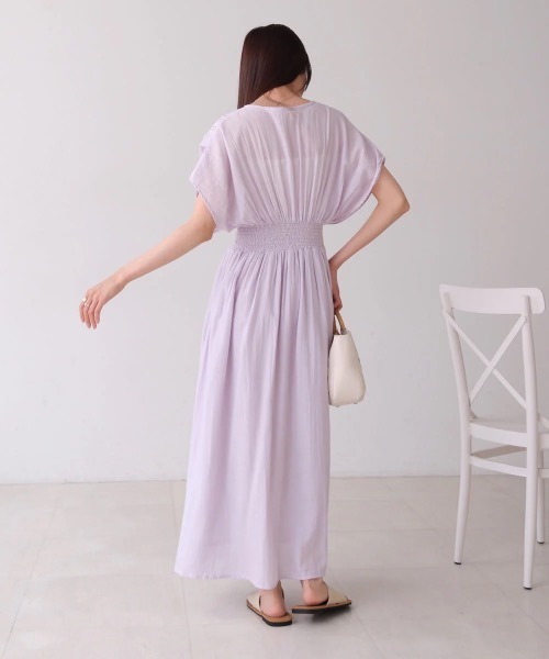 Bab(バブ)の「【S・Mサイズ展開】フロント刺繍ウエストシャーリングワンピース(ワンピース・レディース・アイボリー/ブラック/イエロー/ミント/ラベンダー/ピンク/グリーン・MEDIUM/SMALL)」の11枚目の写真