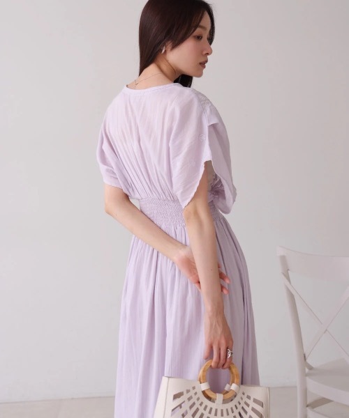 Bab(バブ)の「【S・Mサイズ展開】フロント刺繍ウエストシャーリングワンピース(ワンピース・レディース・アイボリー/ブラック/イエロー/ミント/ラベンダー/ピンク/グリーン・MEDIUM/SMALL)」の12枚目の写真