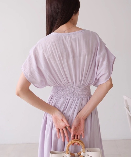 Bab(バブ)の「【S・Mサイズ展開】フロント刺繍ウエストシャーリングワンピース(ワンピース・レディース・アイボリー/ブラック/イエロー/ミント/ラベンダー/ピンク/グリーン・MEDIUM/SMALL)」の13枚目の写真