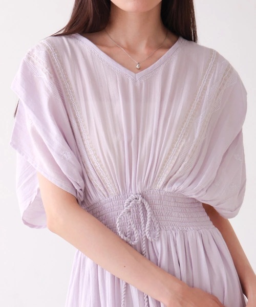 Bab(バブ)の「【S・Mサイズ展開】フロント刺繍ウエストシャーリングワンピース(ワンピース・レディース・アイボリー/ブラック/イエロー/ミント/ラベンダー/ピンク/グリーン・MEDIUM/SMALL)」の17枚目の写真