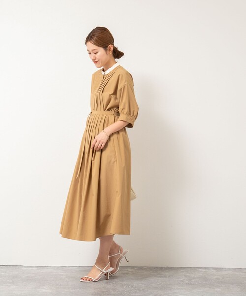 NOLLEY’S（ノーリーズ）の「タックシャツワンピース（シャツワンピース・レディース・ネイビー/キャメル・38）」の3枚目の写真
