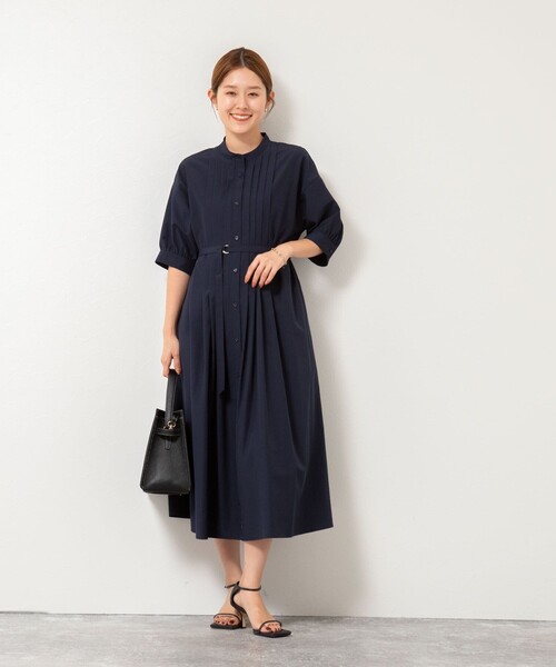 NOLLEY’S（ノーリーズ）の「タックシャツワンピース（シャツワンピース・レディース・ネイビー/キャメル・38）」の9枚目の写真
