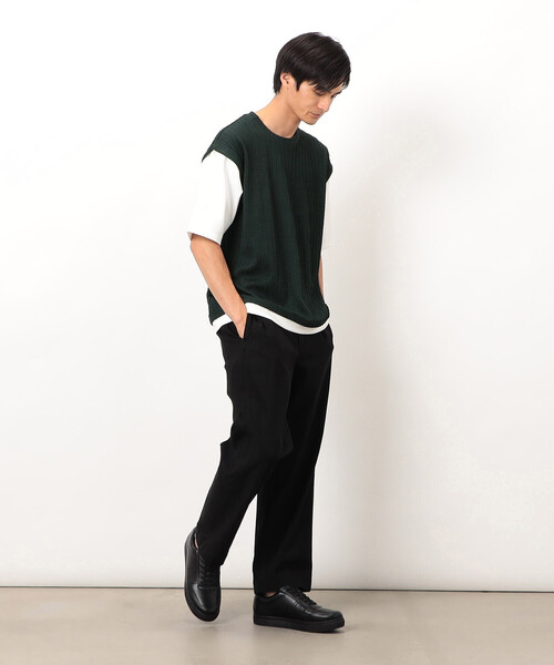 COMME CA ISM(コムサイズム)の「ケーブル柄 ベスト フェイクレイヤード Tシャツ(Tシャツ/カットソー・メンズ・ブラウン/グリーン/チャコール・MEDIUM/LARGE)」の14枚目の写真