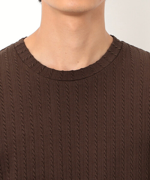 COMME CA ISM(コムサイズム)の「ケーブル柄 ベスト フェイクレイヤード Tシャツ(Tシャツ/カットソー・メンズ・ブラウン/グリーン/チャコール・MEDIUM/LARGE)」の19枚目の写真