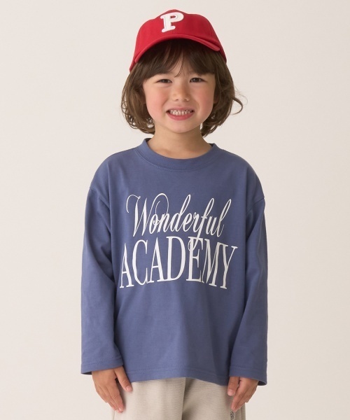 b・ROOM(ビールーム)の「【カイテキ天竺】選べる7パターンアソートロゴプリントTシャツ(Tシャツ/カットソー・キッズ・スモークピンク/ブルーグレー/ブラック/ブルー系その他/パープル/シルバーグレー・150cm/140cm/130cm/120cm/100cm/110cm)」の5枚目の写真