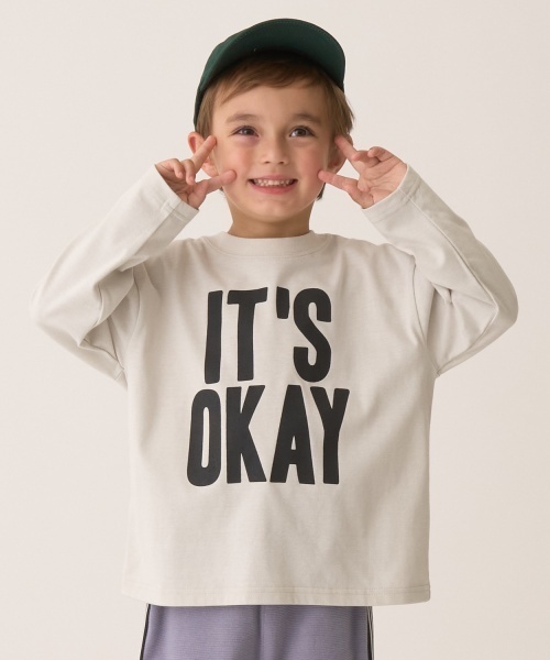 b・ROOM(ビールーム)の「【カイテキ天竺】選べる7パターンアソートロゴプリントTシャツ(Tシャツ/カットソー・キッズ・スモークピンク/ブルーグレー/ブラック/ブルー系その他/パープル/シルバーグレー・150cm/140cm/130cm/120cm/100cm/110cm)」の3枚目の写真