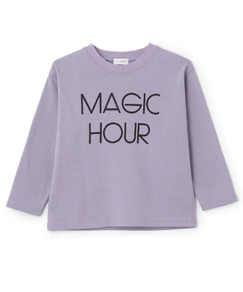 b・ROOM(ビールーム)の「【カイテキ天竺】選べる7パターンアソートロゴプリントTシャツ(Tシャツ/カットソー・キッズ・スモークピンク/ブルーグレー/ブラック/ブルー系その他/パープル/シルバーグレー・150cm/140cm/130cm/120cm/100cm/110cm)」の10枚目の写真