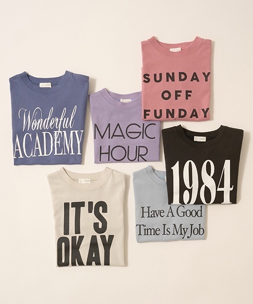 b・ROOM(ビールーム)の「【カイテキ天竺】選べる7パターンアソートロゴプリントTシャツ(Tシャツ/カットソー・キッズ・スモークピンク/ブルーグレー/ブラック/ブルー系その他/パープル/シルバーグレー・150cm/140cm/130cm/120cm/100cm/110cm)」の19枚目の写真