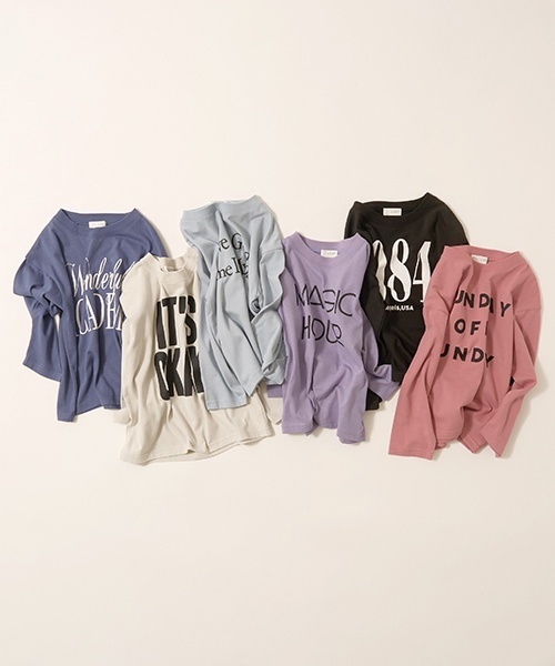 b・ROOM(ビールーム)の「【カイテキ天竺】選べる7パターンアソートロゴプリントTシャツ(Tシャツ/カットソー・キッズ・スモークピンク/ブルーグレー/ブラック/ブルー系その他/パープル/シルバーグレー・150cm/140cm/130cm/120cm/100cm/110cm)」の20枚目の写真