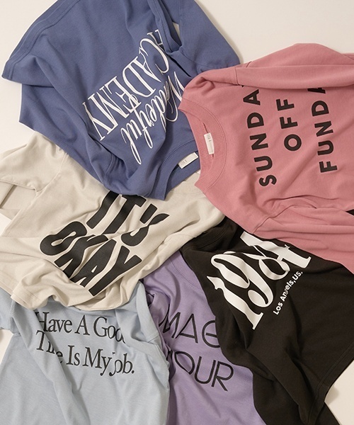 b・ROOM(ビールーム)の「【カイテキ天竺】選べる7パターンアソートロゴプリントTシャツ(Tシャツ/カットソー・キッズ・スモークピンク/ブルーグレー/ブラック/ブルー系その他/パープル/シルバーグレー・150cm/140cm/130cm/120cm/100cm/110cm)」の21枚目の写真