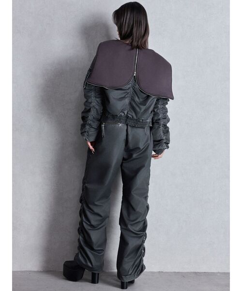 GYDA(ジェイダ)の「サイドギャザーpigment processedパンツ(その他パンツ・レディース・チャコールグレー/カーキ・FREE)」の4枚目の写真