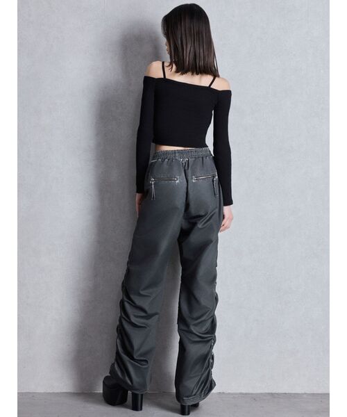 GYDA(ジェイダ)の「サイドギャザーpigment processedパンツ(その他パンツ・レディース・チャコールグレー/カーキ・FREE)」の6枚目の写真