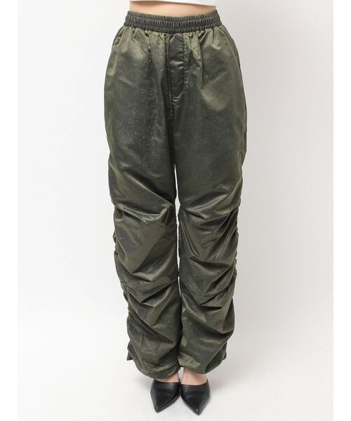 GYDA(ジェイダ)の「サイドギャザーpigment processedパンツ(その他パンツ・レディース・チャコールグレー/カーキ・FREE)」の9枚目の写真