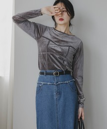 tシャツ 「GREYCHORD」ベロアロングスリーブトップス-PETRA レディース GREYCHORD】ベロアロングスリーブトップス-PETRA/0325309002