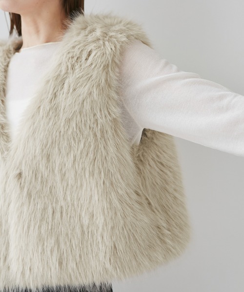 ROPE' PICNIC（ロペピクニック）の「ファーベスト（ベスト・レディース・ダークブラウン/ベージュ・FREE）」の18枚目の写真