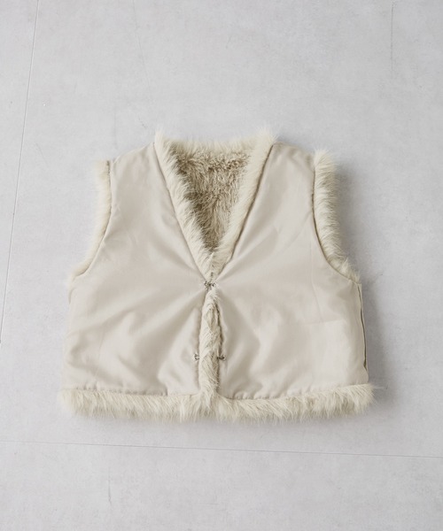 ROPE' PICNIC（ロペピクニック）の「ファーベスト（ベスト・レディース・ダークブラウン/ベージュ・FREE）」の15枚目の写真