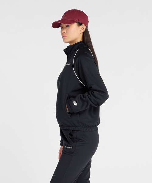 NEW BALANCE(ニューバランス)の「ブラッシュドダブルニットジャケット(ジャージ・レディース・グレイッシュベージュ/ブラック・SMALL/MEDIUM/LARGE/X-LARGE)」の3枚目の写真
