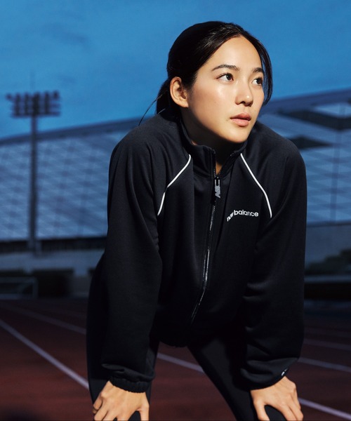 NEW BALANCE(ニューバランス)の「ブラッシュドダブルニットジャケット(ジャージ・レディース・グレイッシュベージュ/ブラック・SMALL/MEDIUM/LARGE/X-LARGE)」の19枚目の写真