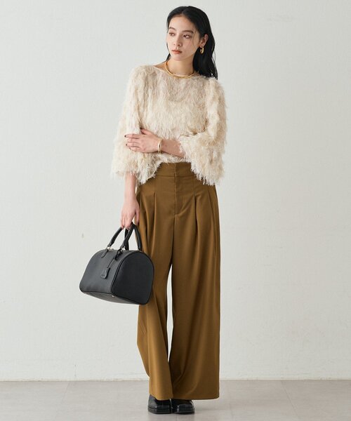 LOUNGEDRESS（ラウンジドレス）の「タブベルトワイドパンツ（その他パンツ・レディース・グレー/オリーブ・MEDIUM/SMALL）」の8枚目の写真