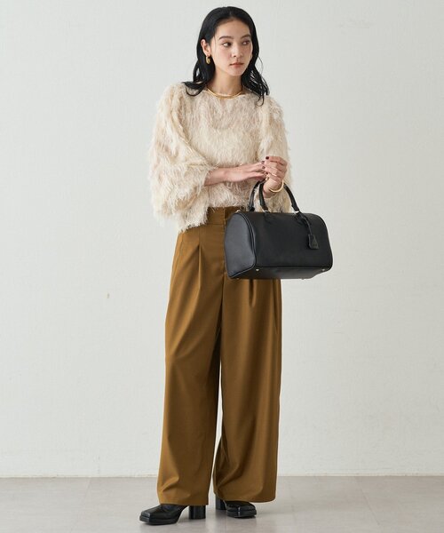 LOUNGEDRESS（ラウンジドレス）の「タブベルトワイドパンツ（その他パンツ・レディース・グレー/オリーブ・MEDIUM/SMALL）」の9枚目の写真