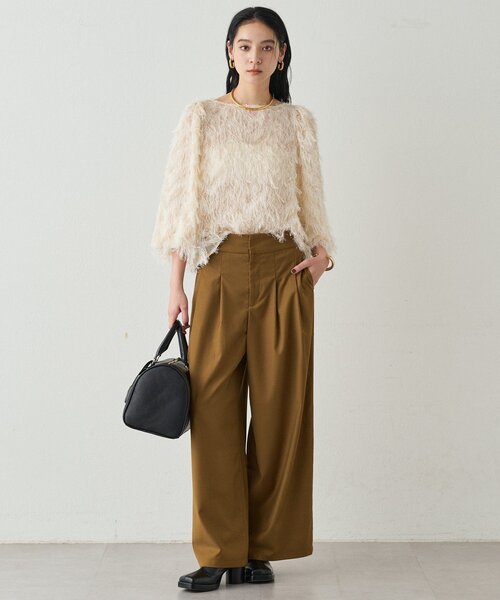 LOUNGEDRESS（ラウンジドレス）の「タブベルトワイドパンツ（その他パンツ・レディース・グレー/オリーブ・MEDIUM/SMALL）」の10枚目の写真