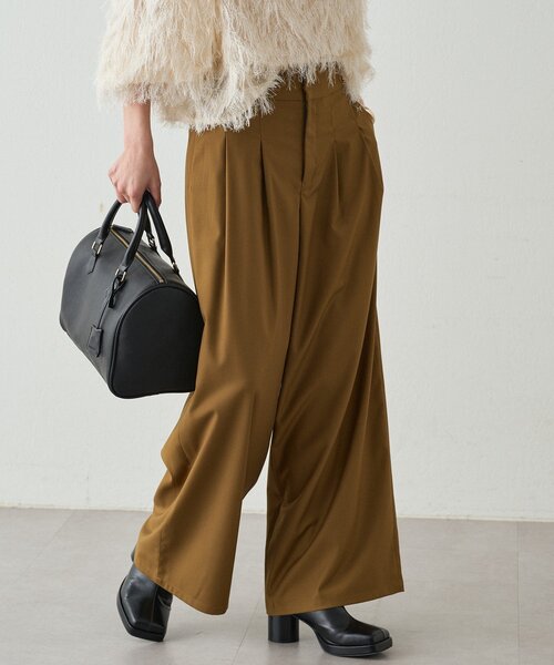 LOUNGEDRESS（ラウンジドレス）の「タブベルトワイドパンツ（その他パンツ・レディース・グレー/オリーブ・MEDIUM/SMALL）」の17枚目の写真