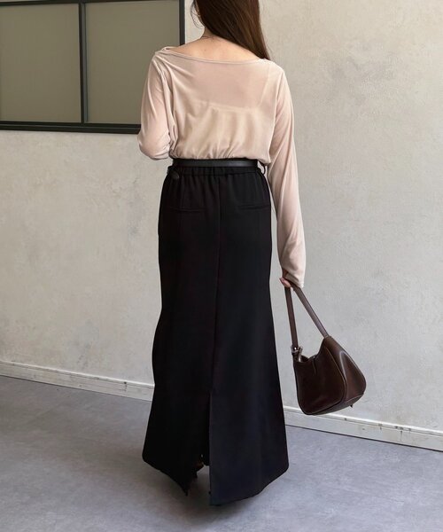 Thevon（ゼボン）の「ドレープネックベロアシアープルオーバー（Tシャツ/カットソー・レディース・ネイビー/オリーブ/グレイッシュベージュ・FREE）」の10枚目の写真