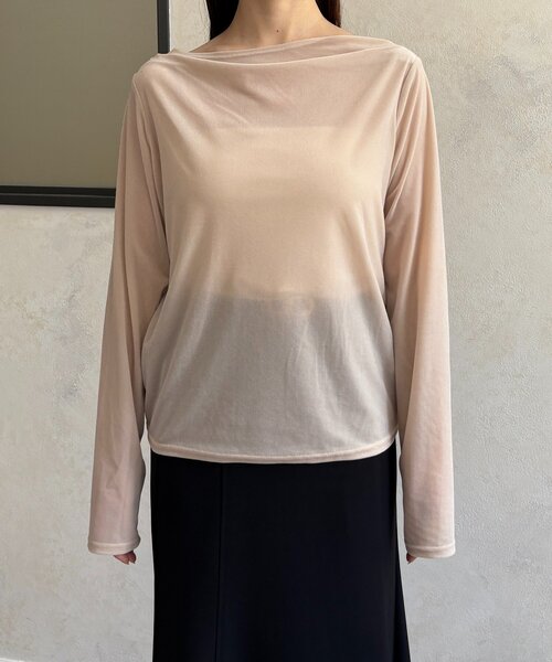Thevon（ゼボン）の「ドレープネックベロアシアープルオーバー（Tシャツ/カットソー・レディース・ネイビー/オリーブ/グレイッシュベージュ・FREE）」の12枚目の写真