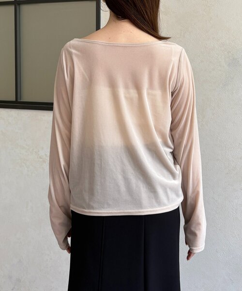 Thevon（ゼボン）の「ドレープネックベロアシアープルオーバー（Tシャツ/カットソー・レディース・ネイビー/オリーブ/グレイッシュベージュ・FREE）」の13枚目の写真