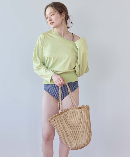 SEA DRESS（シードレス）の「マルチwayショルダーデザイントップス/ラッシュガード（ラッシュガード・レディース・ブラック/アイボリー/ライム・XL/L/M/S）」の21枚目の写真