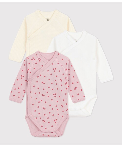 PETIT BATEAU（プチバトー）の「長袖あわせボディ３枚組（肌着・キッズ・その他1/その他2・NewBorn/3MONTH/6MONTH/12MONTH）」の2枚目の写真
