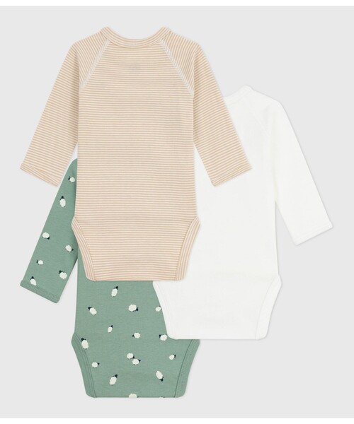 PETIT BATEAU（プチバトー）の「長袖あわせボディ３枚組（肌着・キッズ・その他1/その他2・NewBorn/3MONTH/6MONTH/12MONTH）」の6枚目の写真