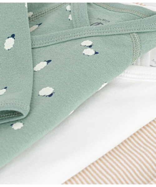 PETIT BATEAU（プチバトー）の「長袖あわせボディ３枚組（肌着・キッズ・その他1/その他2・NewBorn/3MONTH/6MONTH/12MONTH）」の5枚目の写真