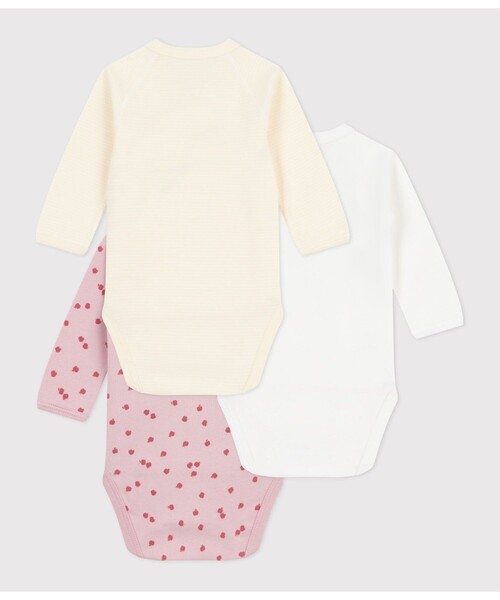 PETIT BATEAU（プチバトー）の「長袖あわせボディ３枚組（肌着・キッズ・その他1/その他2・NewBorn/3MONTH/6MONTH/12MONTH）」の4枚目の写真