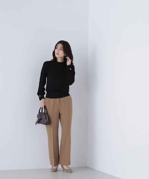 NATURAL BEAUTY BASIC（ナチュラルビューティーベーシック）の「◇プリーツスリーブノットボタンニット（ニット/セーター・レディース・ブルー/ブラック/オフホワイト・FREE）」の19枚目の写真