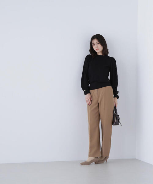 NATURAL BEAUTY BASIC（ナチュラルビューティーベーシック）の「◇プリーツスリーブノットボタンニット（ニット/セーター・レディース・ブルー/ブラック/オフホワイト・FREE）」の21枚目の写真