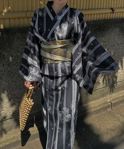 WILLFULLY（ウィルフリー）の「peony stripe separate yukata OP（浴衣
