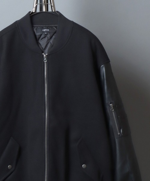 ANPAS Sleeve Switching MA-1/別注 袖切り替え MA-1 スタジャン ブルゾン メンズ レディース ユニセックス アウター