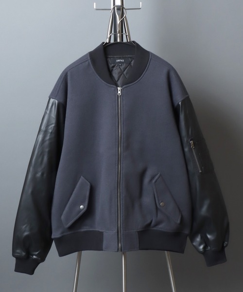 ANPAS（アンパス）の「ANPAS Sleeve Switching MA-1/別注 袖切り替え MA-1 スタジャン ブルゾン メンズ レディース  ユニセックス アウター（MA-1・メンズ・ブラック系その他/グレー系その他/ブラック系その他2/グレー系その他2/ブラック系その他3/グリーン系その他・M/L/LL）」の10枚目の写真