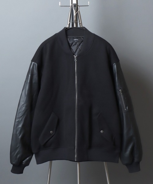 ANPAS（アンパス）の「ANPAS Sleeve Switching MA-1/別注 袖切り替え MA-1 スタジャン ブルゾン メンズ レディース  ユニセックス アウター（MA-1・メンズ・ブラック系その他/グレー系その他/ブラック系その他2/グレー系その他2/ブラック系その他3/グリーン系その他・M/L/LL）」の7枚目の写真