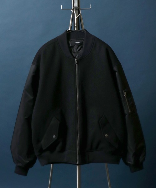 ANPAS（アンパス）の「ANPAS Sleeve Switching MA-1/別注 袖切り替え MA-1 スタジャン ブルゾン メンズ レディース  ユニセックス アウター（MA-1・メンズ・ブラック系その他/グレー系その他/ブラック系その他2/グレー系その他2/ブラック系その他3/グリーン系その他・M/L/LL）」の14枚目の写真