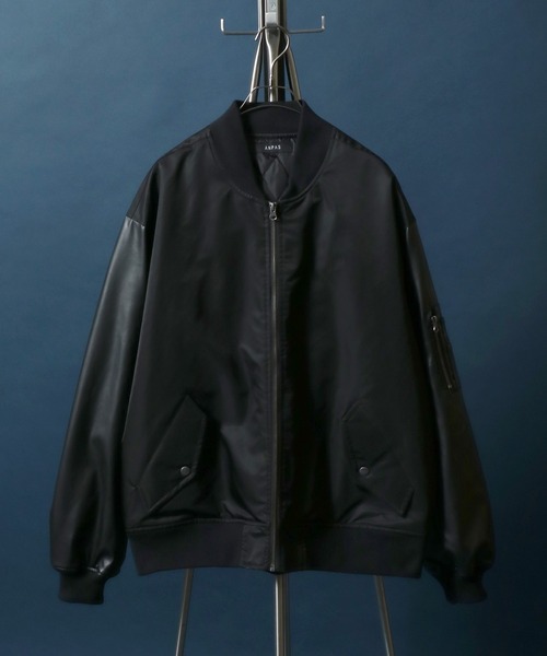 ANPAS（アンパス）の「ANPAS Sleeve Switching MA-1/別注 袖切り替え MA-1 スタジャン ブルゾン メンズ レディース  ユニセックス アウター（MA-1・メンズ・ブラック系その他/グレー系その他/ブラック系その他2/グレー系その他2/ブラック系その他3/グリーン系その他・M/L/LL）」の15枚目の写真