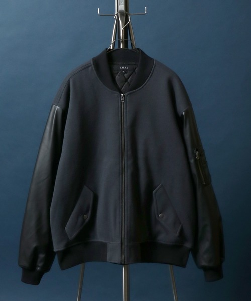 ANPAS（アンパス）の「ANPAS Sleeve Switching MA-1/別注 袖切り替え MA-1 スタジャン ブルゾン メンズ レディース  ユニセックス アウター（MA-1・メンズ・ブラック系その他/グレー系その他/ブラック系その他2/グレー系その他2/ブラック系その他3/グリーン系その他・M/L/LL）」の16枚目の写真