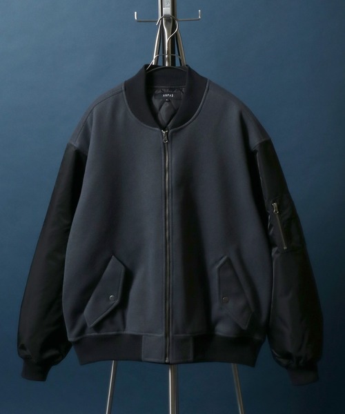 ANPAS（アンパス）の「ANPAS Sleeve Switching MA-1/別注 袖切り替え MA-1 スタジャン ブルゾン メンズ レディース  ユニセックス アウター（MA-1・メンズ・ブラック系その他/グレー系その他/ブラック系その他2/グレー系その他2/ブラック系その他3/グリーン系その他・M/L/LL）」の17枚目の写真